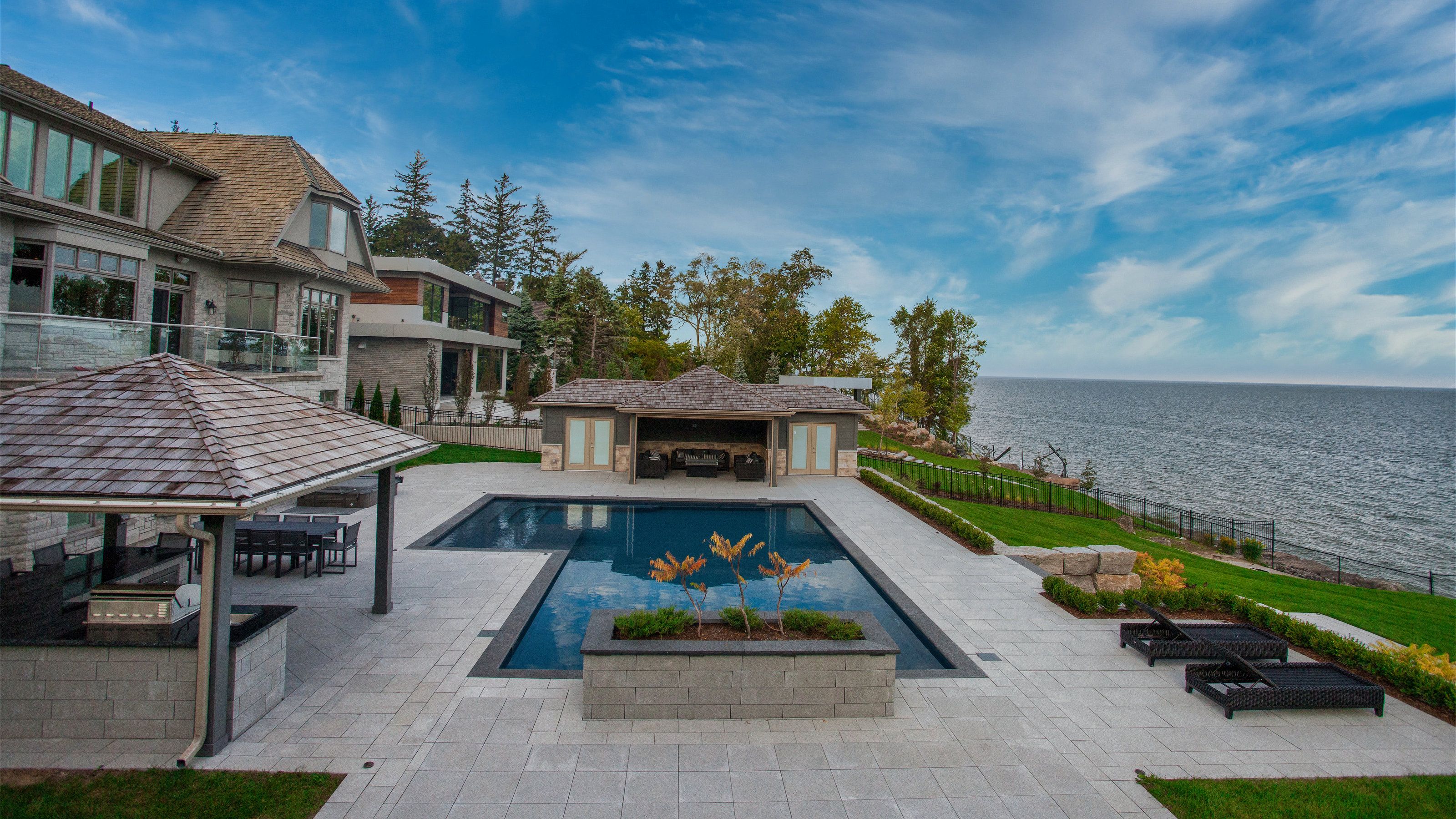 Lakeside resort swimming pool design