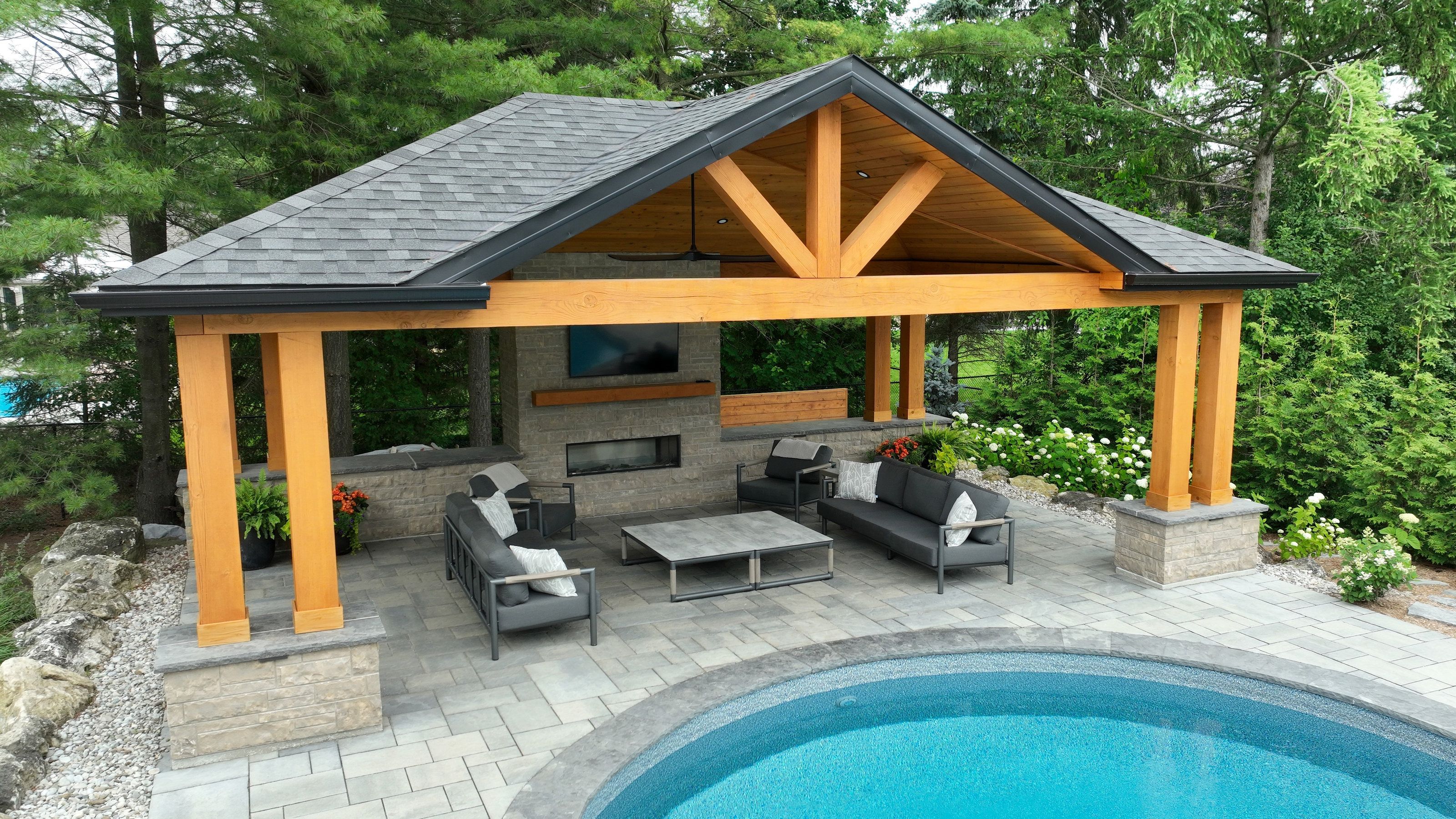 Staycation pavilion and outdoor living space