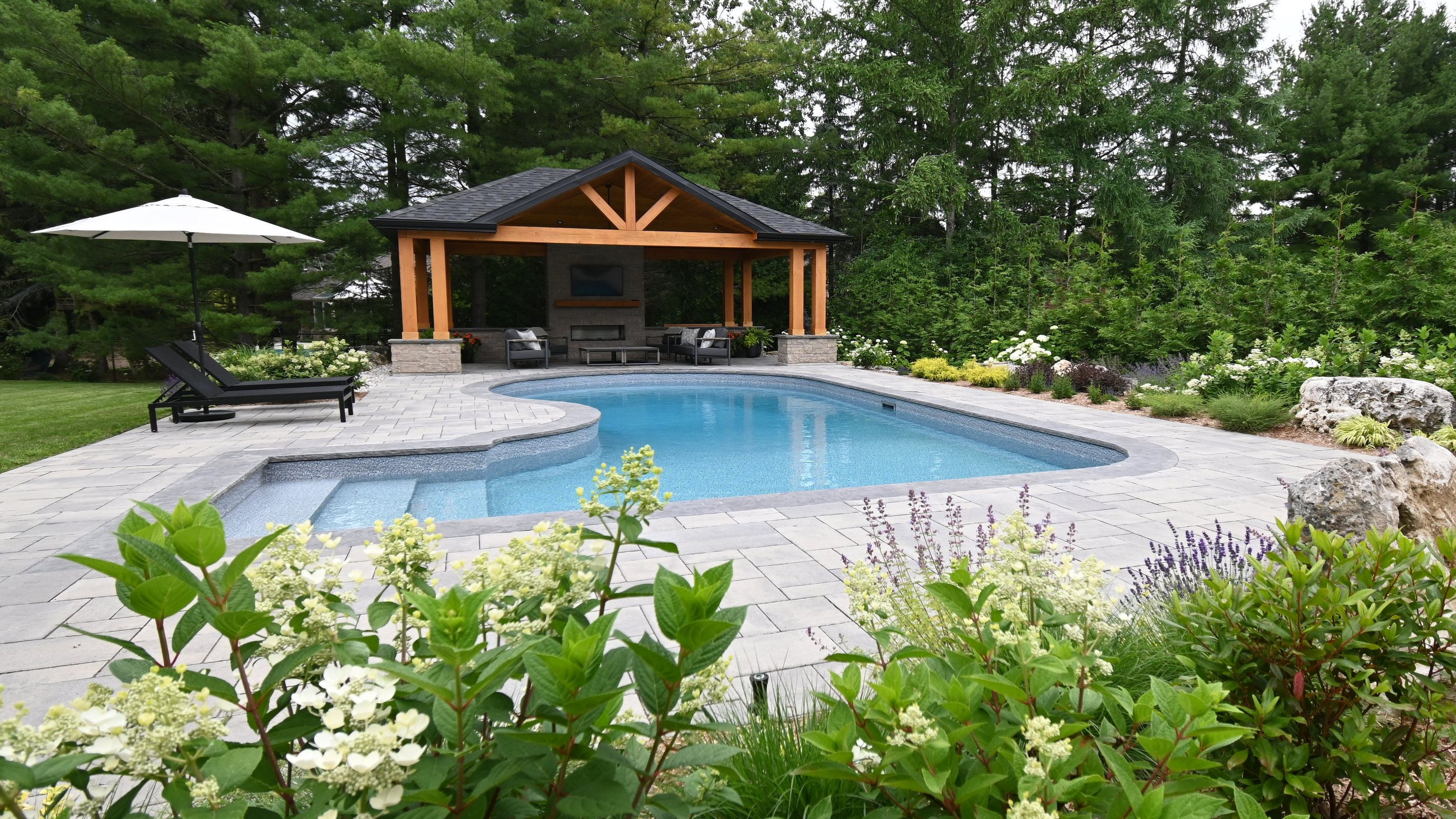 Staycation backyard design in Burlington