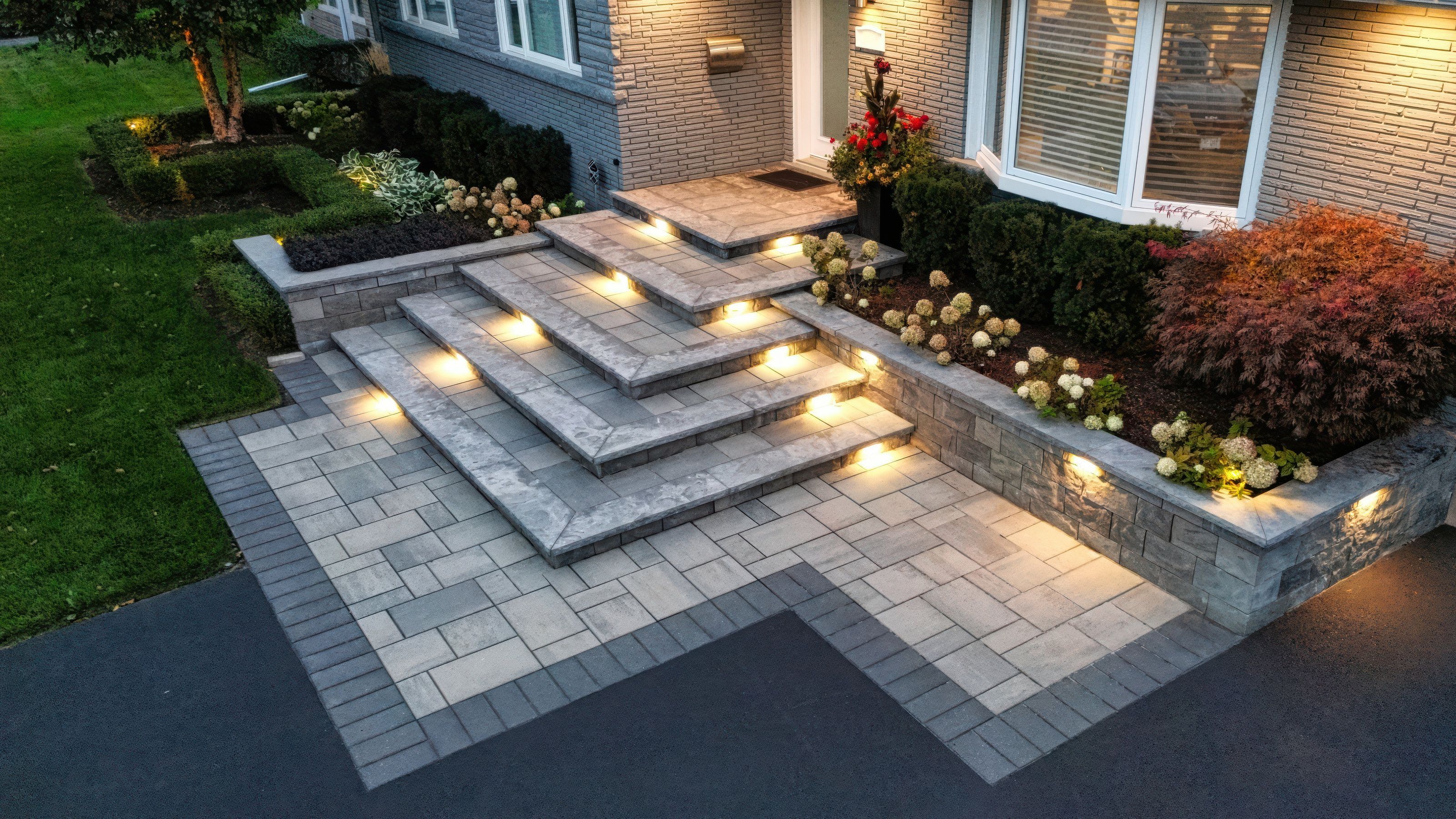 Enhanced curb appeal with landscape lighting