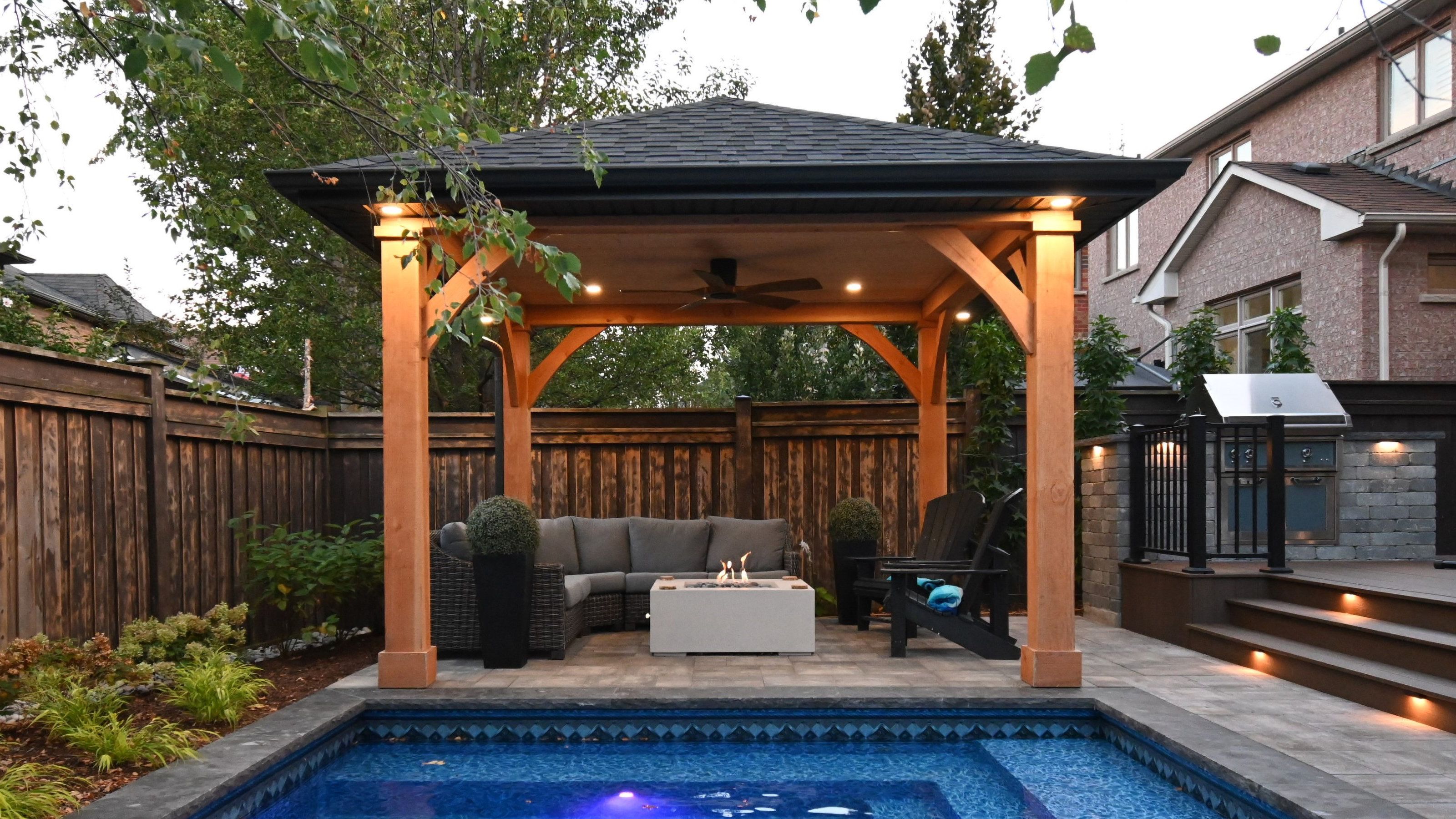 Luxury pavilion with custom shade solutions