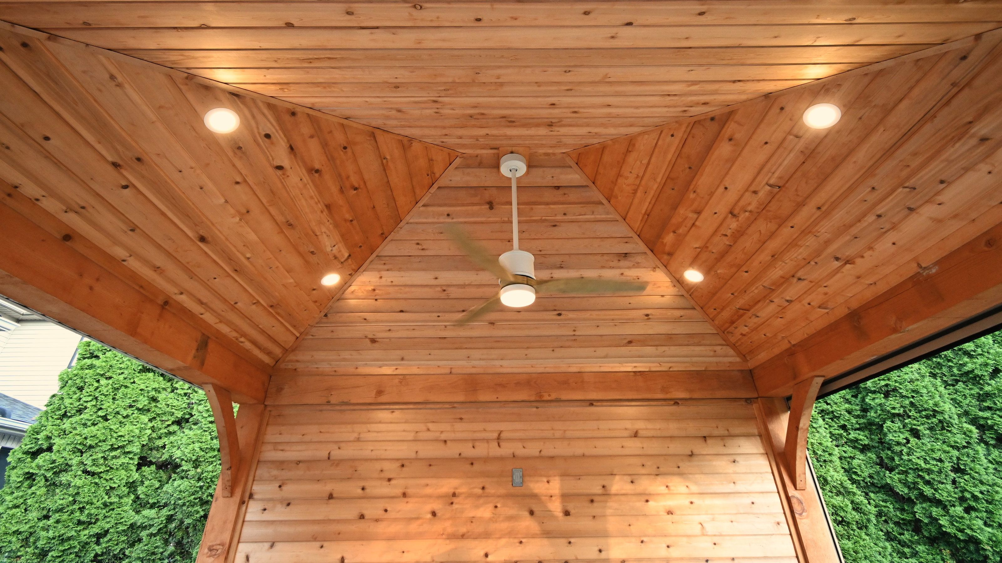 Luxury pavilion with custom shade panels