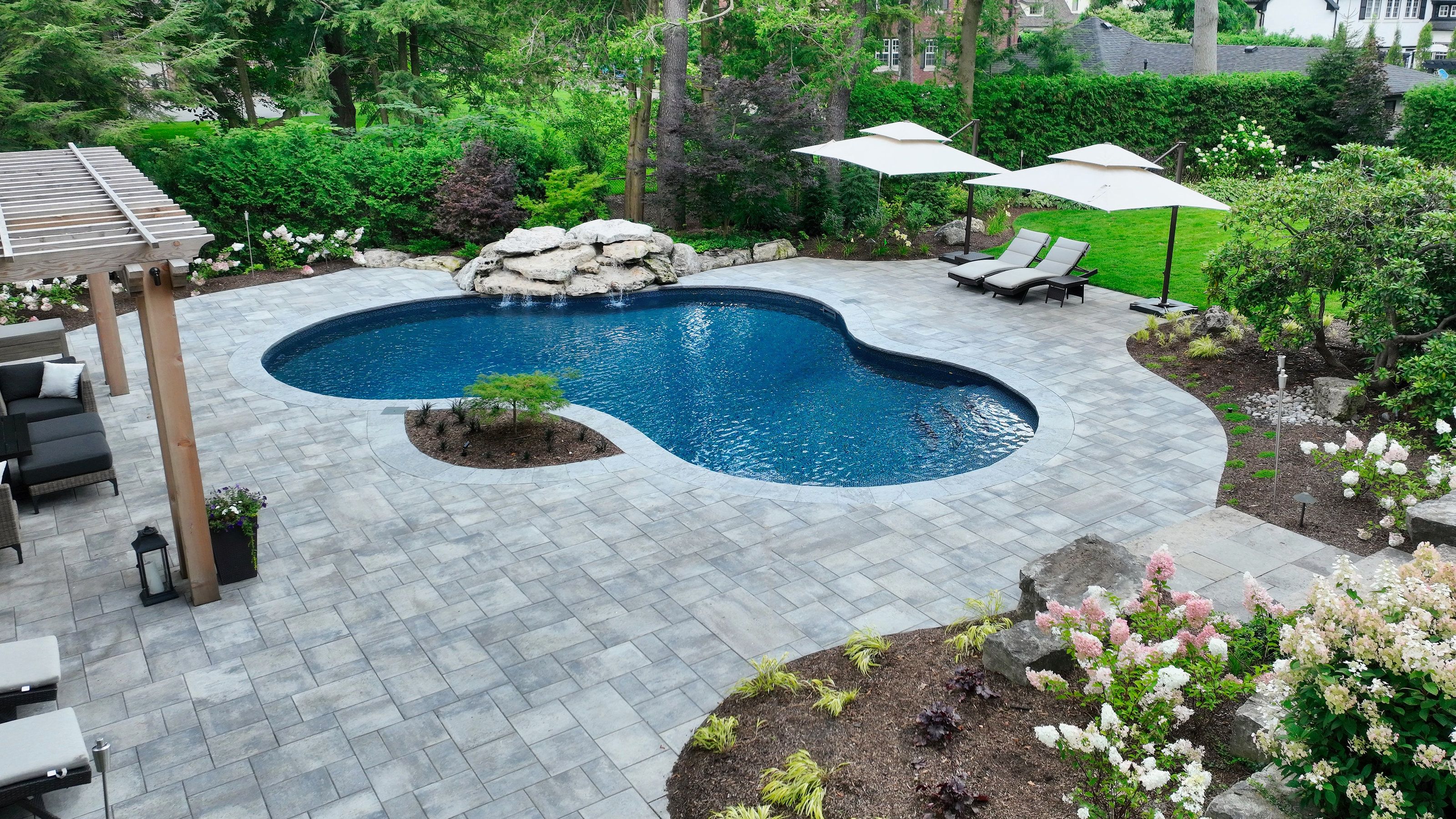 Infinity edge swimming pool with panoramic views