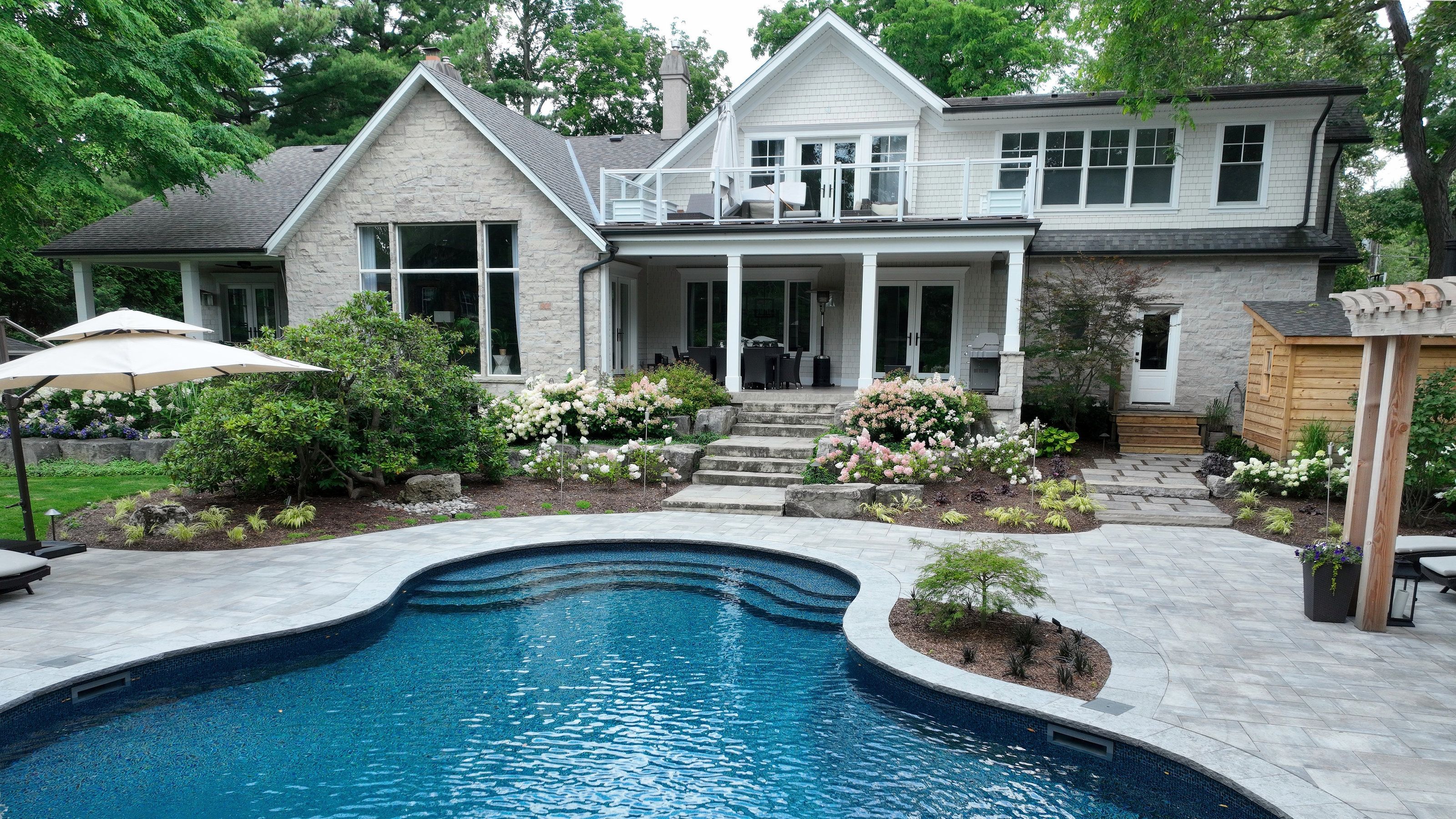 Swimming Pool Steps at Backyard Paradise