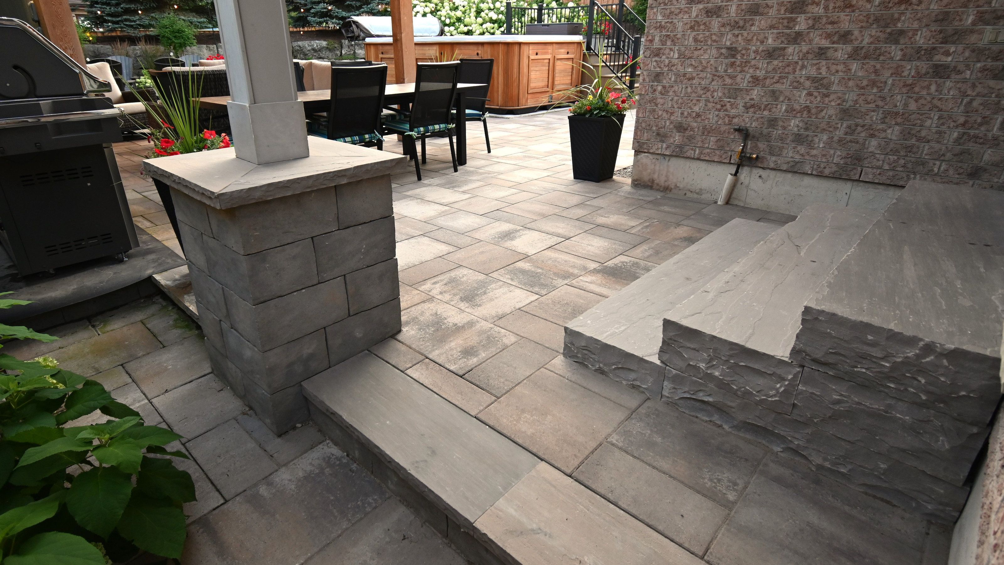 Patio Steps in Backyard Relaxation Project